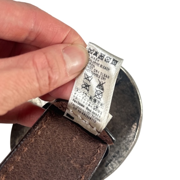 Diesel Mohawk Indian Chief Cow Leather Brown Big Brass Brown Belt Mens 100cm - Picture 8 of 11